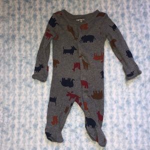 Carter’s Animal print Play N Sleep footed pajama for boys (Newborn)